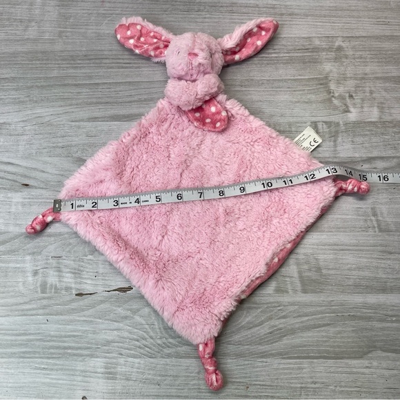 Kellytoy Pink Plush Bunny Rabbit Lovey Binkie Rattle Baby Security Blanket - Picture 7 of 8